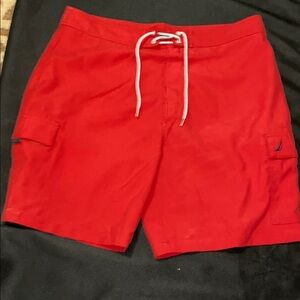 Nautica Red Cargo Shorts. MENS size 38 POCKETS 10” inseam EUC CLEAN